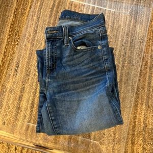 J.Crew toothpick blue jeans, raw hem